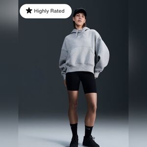 Nike Phoenix Fleece Oversized Pull-Over Sweatshirt- In Heathered Gray